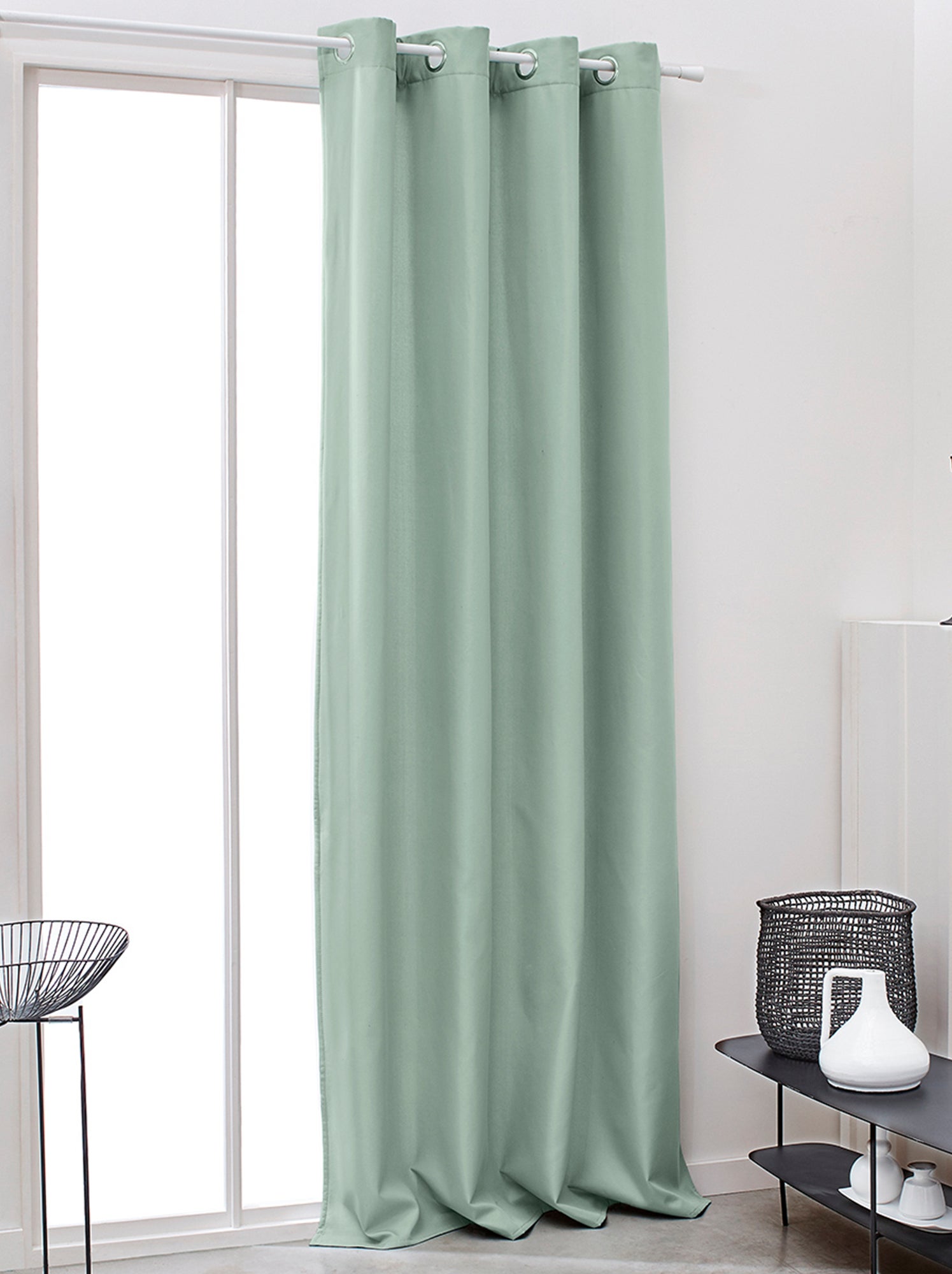 Lovely Casa Tenda Oscurante 100% Opaco, Poliestere, Verde Lime, 180x135 Cm Con 8 Passanti