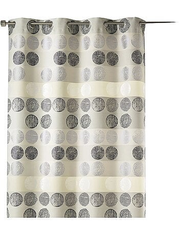 Tenda jacquard a righe orizzontali e pois
