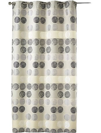 Tenda jacquard a righe orizzontali e pois