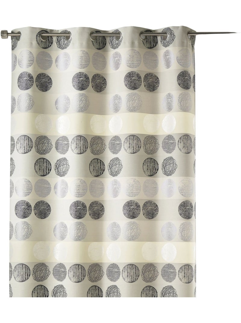 Tenda jacquard a righe orizzontali e pois Grigio chiaro - Kiabi