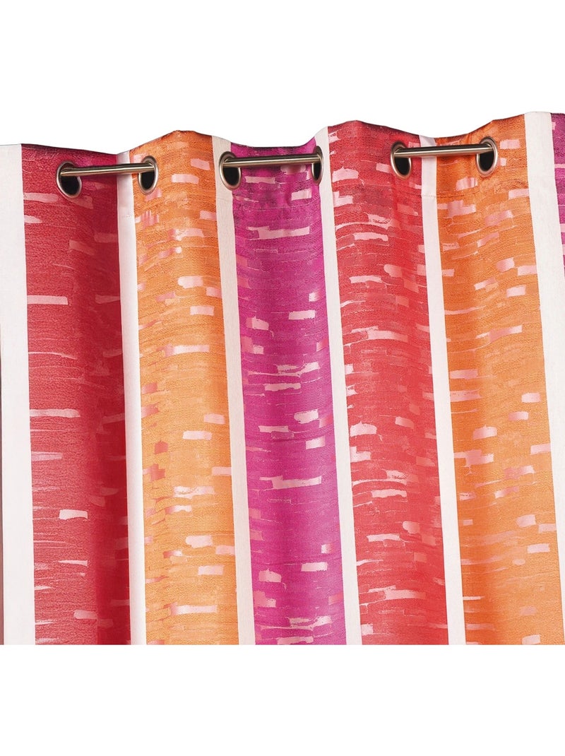 Tenda jacquard a righe verticali colorate Bordeaux - Kiabi
