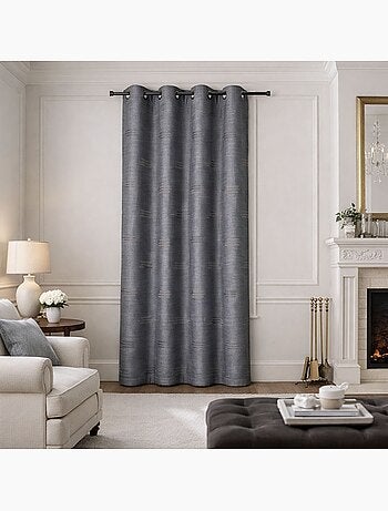 Tenda jacquard con forme geometriche e occhielli
