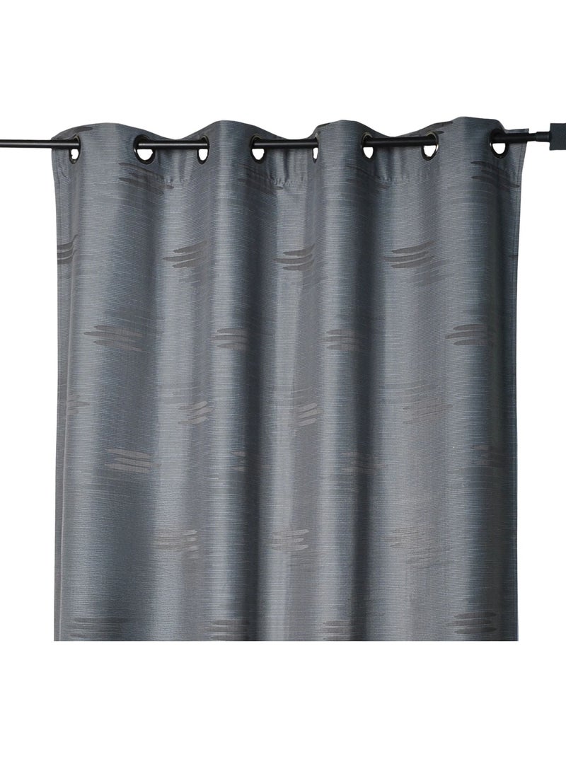 Tenda jacquard con forme geometriche e occhielli Grigio antracite - Kiabi