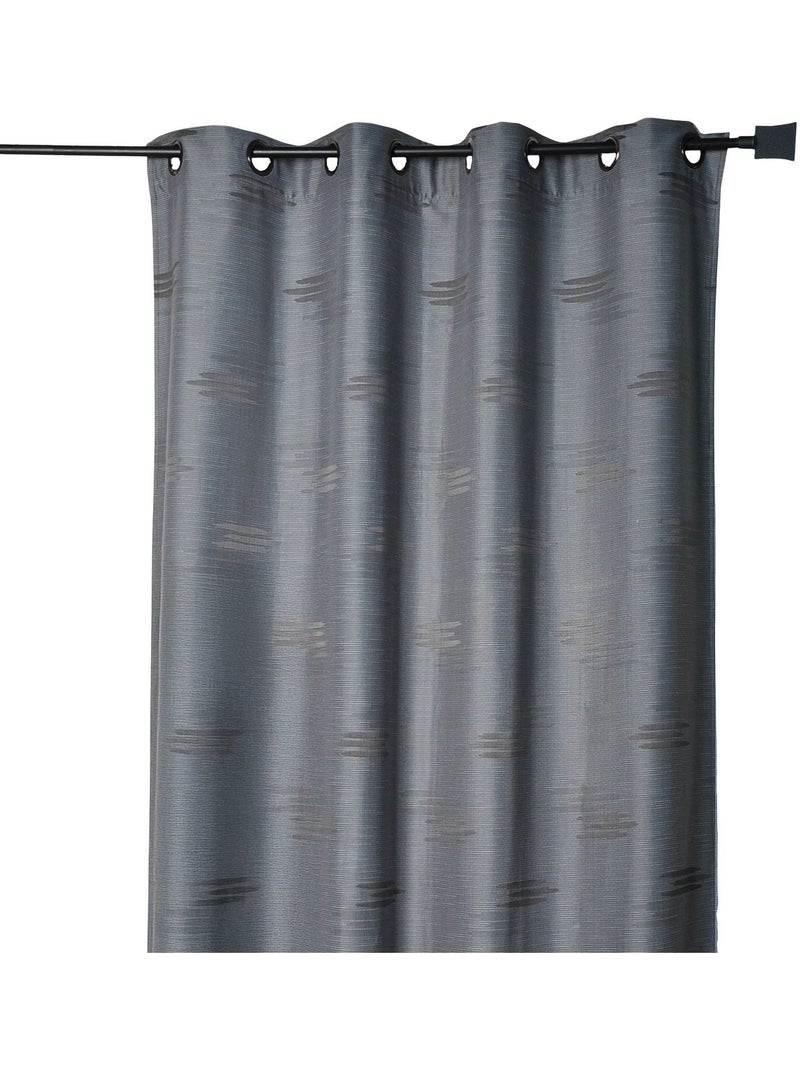 Tenda jacquard con forme geometriche e occhielli Grigio antracite - Kiabi