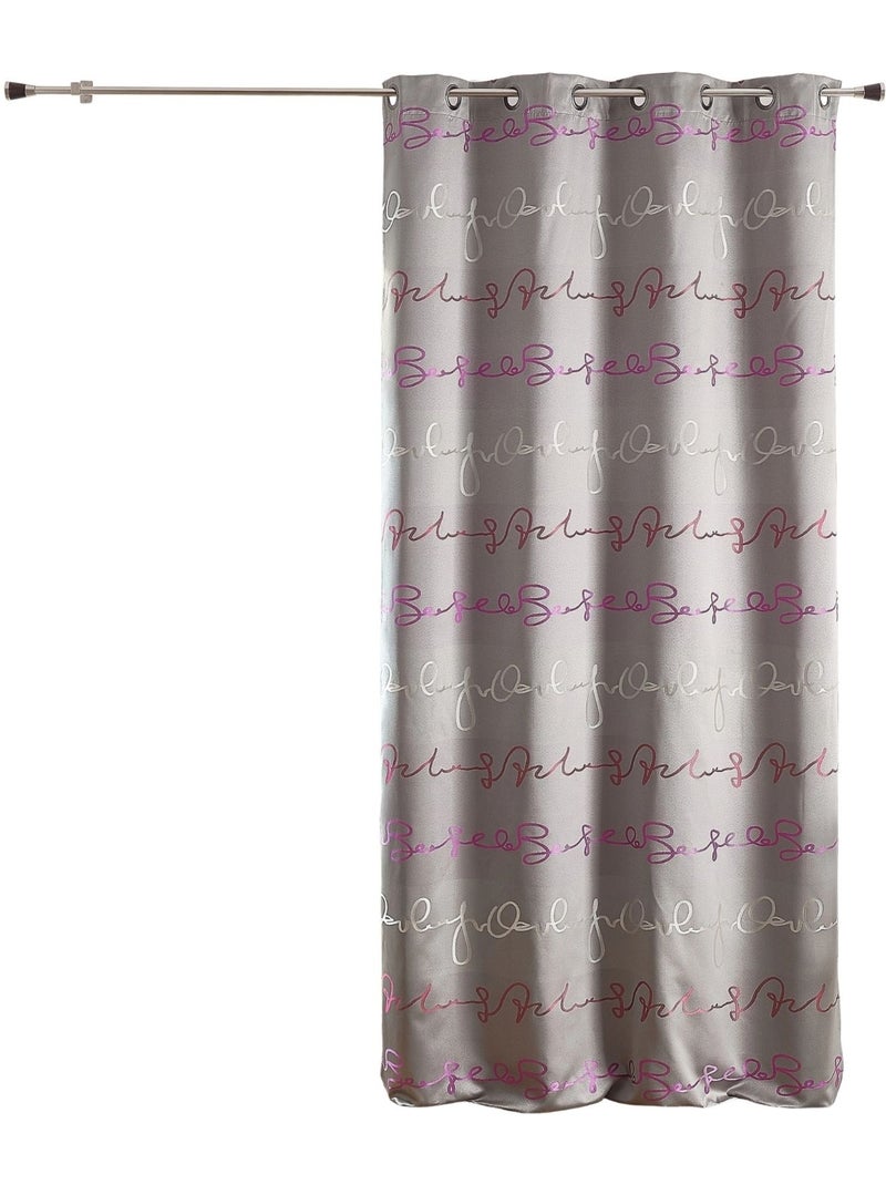 Tenda jacquard con motivi a caratteri di scrittura Grigio chiaro - Kiabi