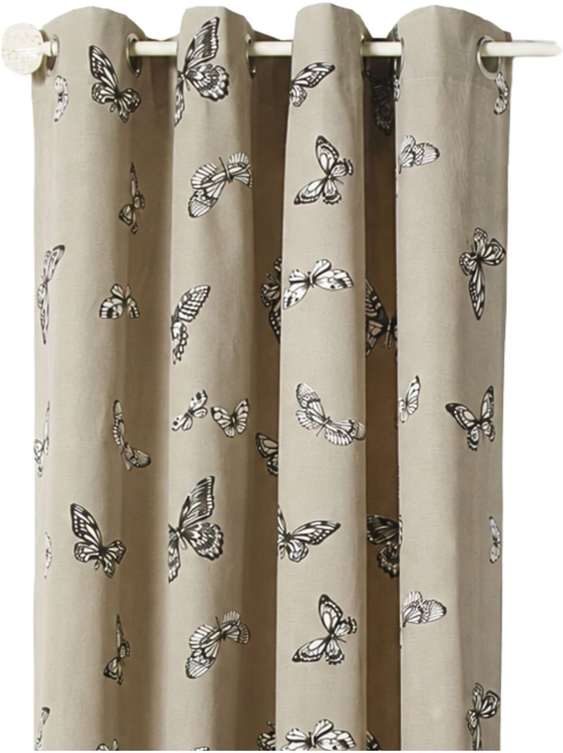 Tenda jacquard con motivo a farfalle Beige - Kiabi