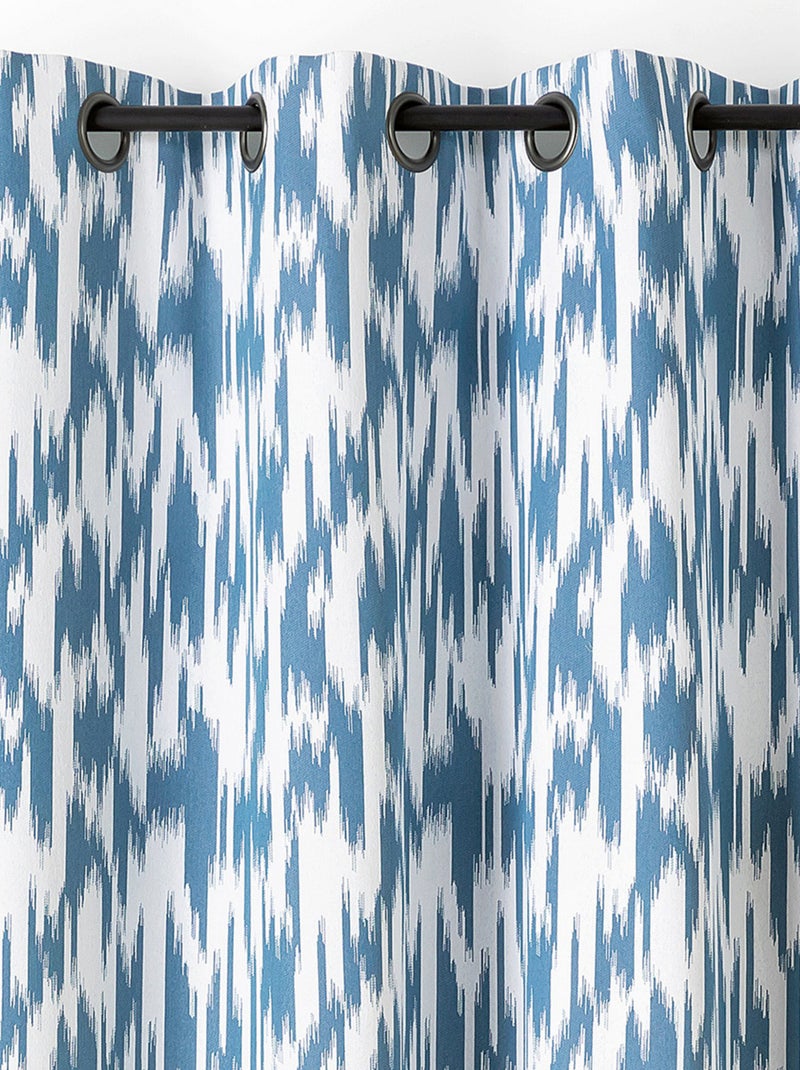 Tenda jacquard con motivo ikat in filati upcycled Blu - Kiabi