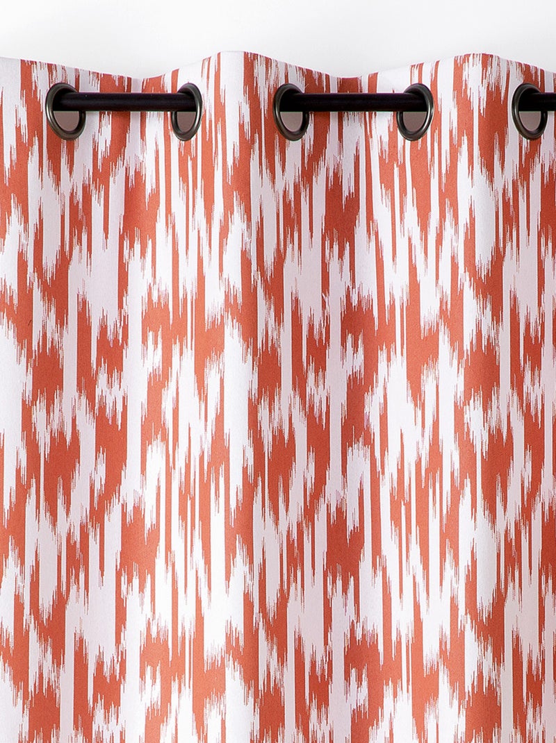 Tenda jacquard con motivo ikat in filati upcycled Terracotta - Kiabi