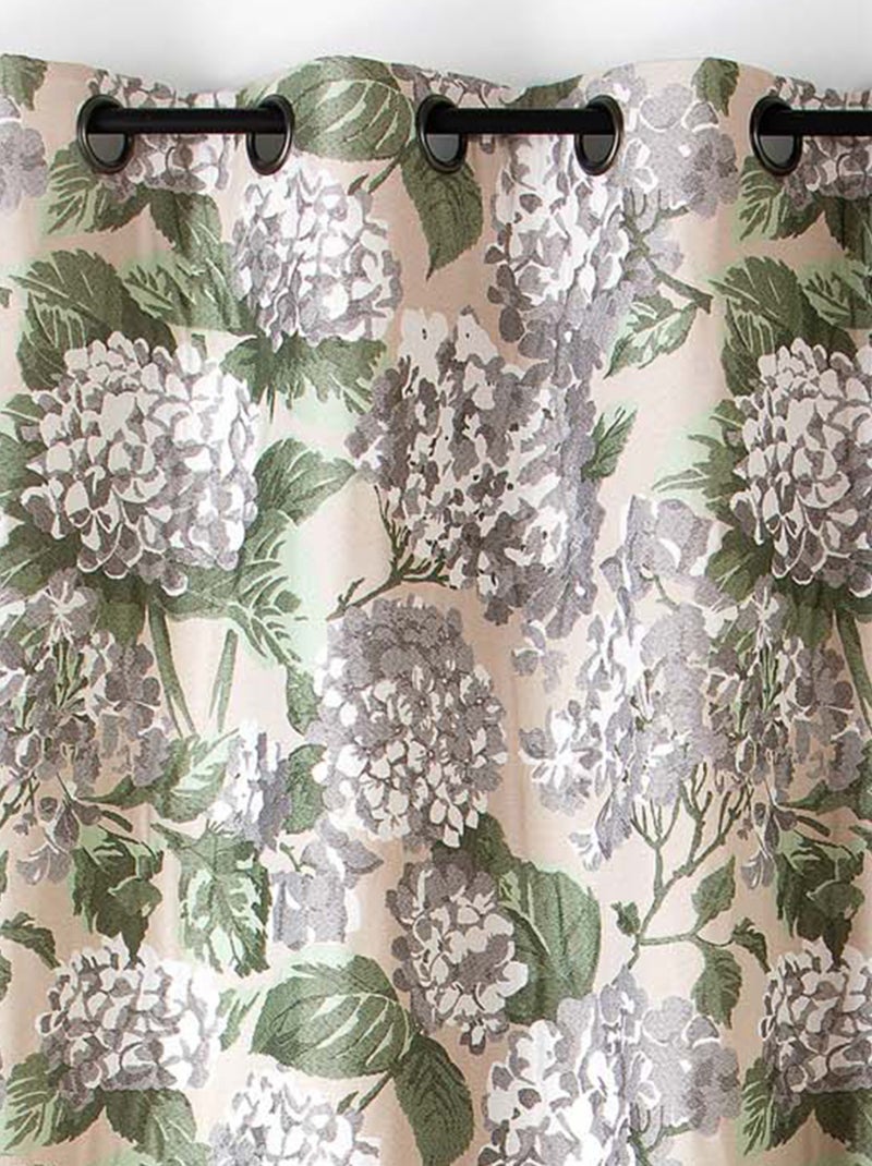 Tenda jacquard con motivo ortensia Beige - Kiabi