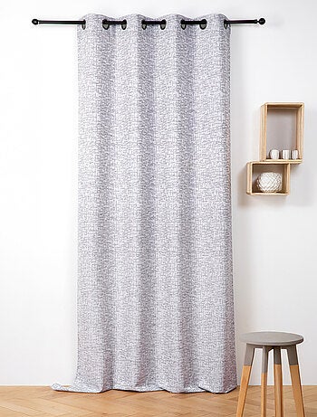 Tenda jacquard con occhielli effetto tweed