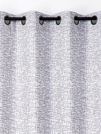 Tenda jacquard con occhielli effetto tweed