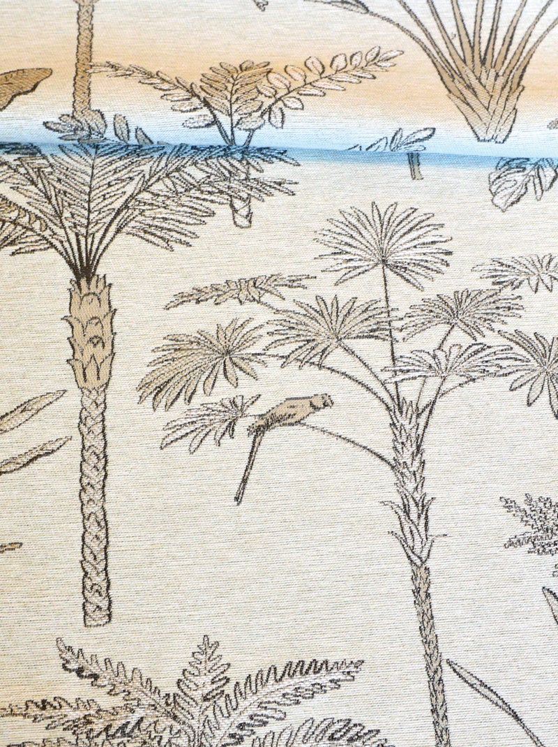 Tenda Jacquard con palme esotiche Beige chiaro - Kiabi