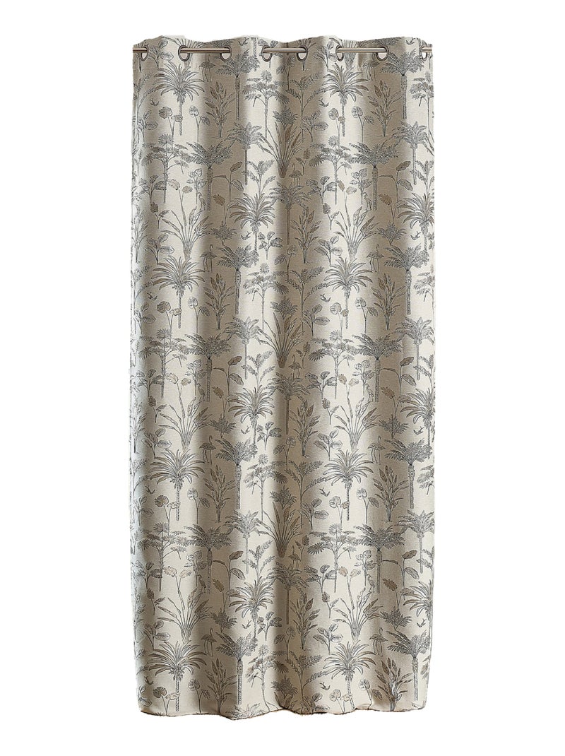 Tenda Jacquard con palme esotiche Beige chiaro - Kiabi