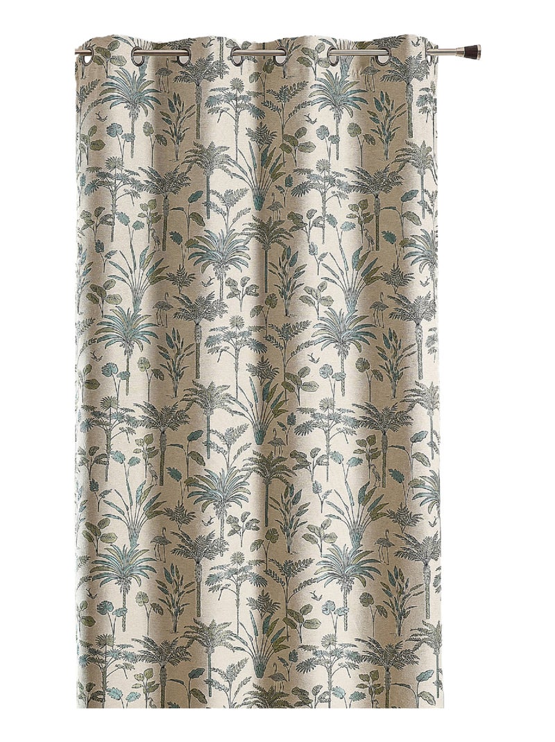 Tenda Jacquard con palme esotiche Blu - Kiabi