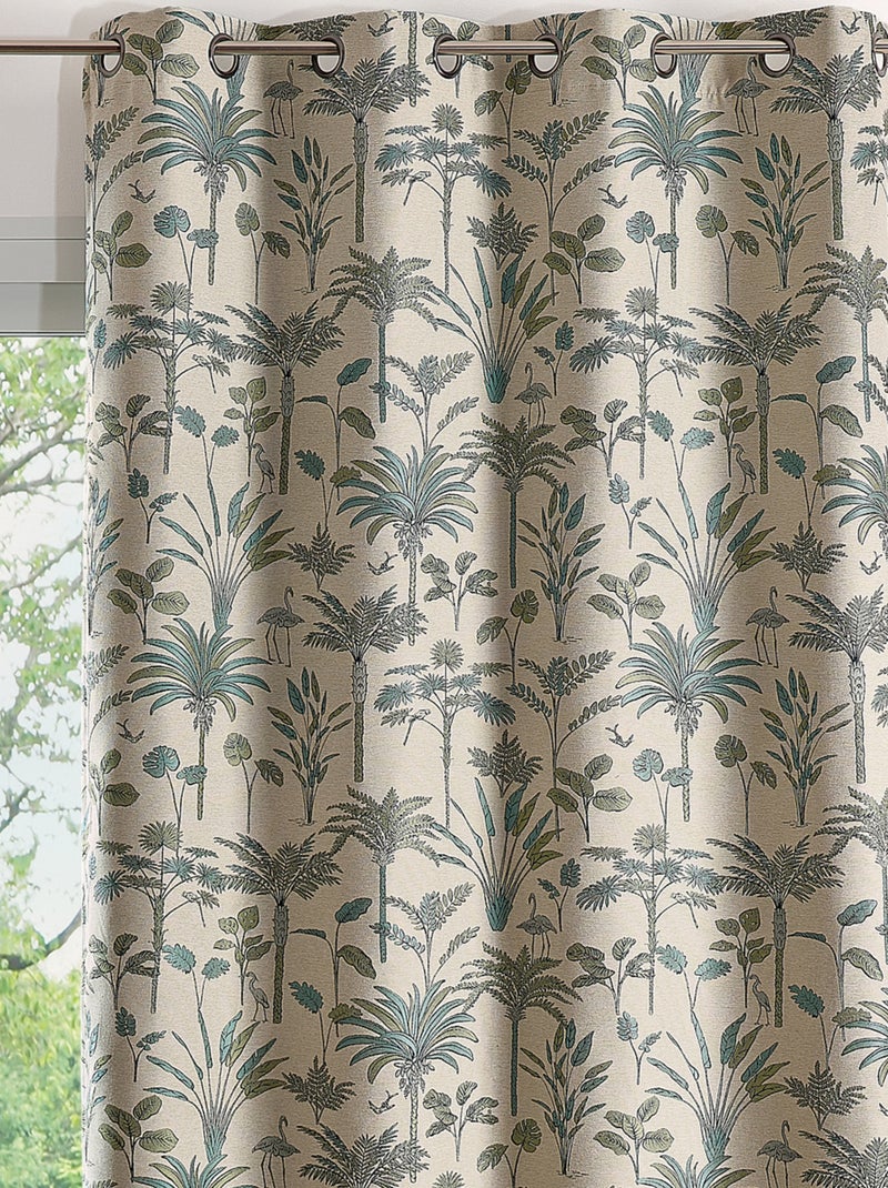 Tenda Jacquard con palme esotiche Blu - Kiabi