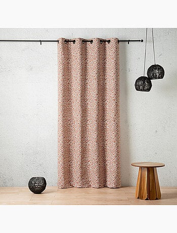 Tenda jacquard con texture astratta e occhielli