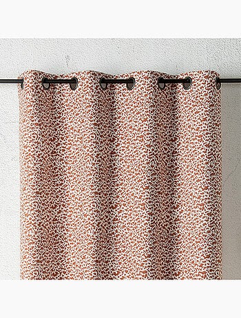 Tenda jacquard con texture astratta e occhielli