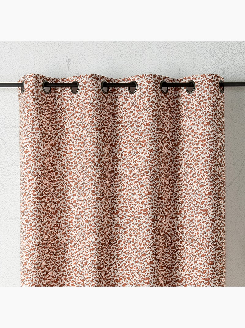 Tenda jacquard con texture astratta e occhielli Arancione - Kiabi