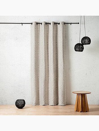 Tenda jacquard con texture astratta e occhielli