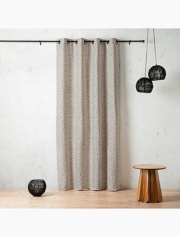 Tenda jacquard con texture astratta e occhielli