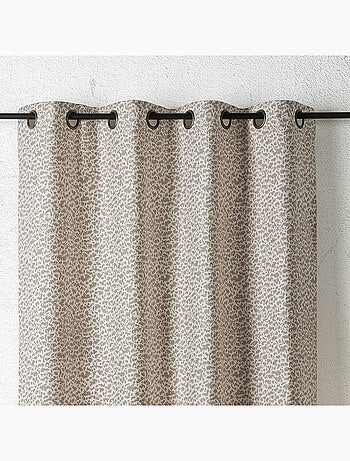 Tenda jacquard con texture astratta e occhielli