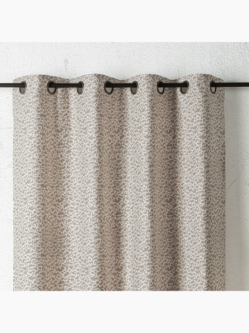 Tenda jacquard con texture astratta e occhielli Tortora - Kiabi
