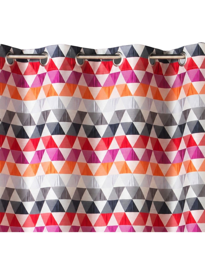 Tenda jacquard filtrante con motivi a triangoli Arancione - Kiabi