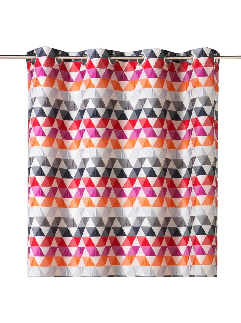 Tenda jacquard filtrante con motivi a triangoli Arancione - Kiabi