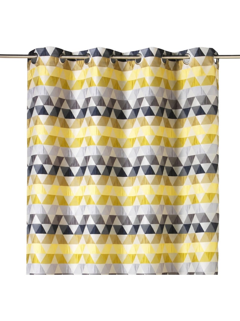 Tenda jacquard filtrante con motivi a triangoli Verde tiglio - Kiabi