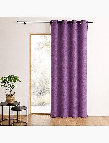 Tenda jacquard geometrica con occhielli