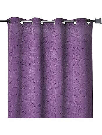 Tenda jacquard geometrica con occhielli