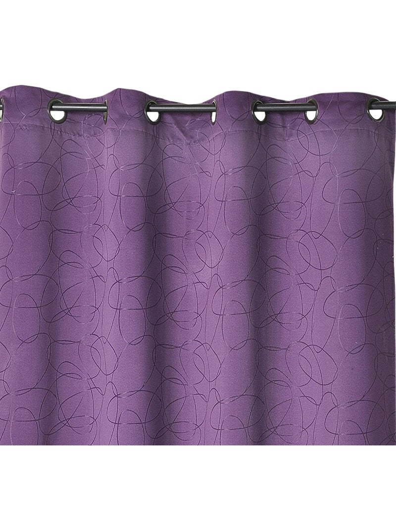 Tenda jacquard geometrica con occhielli Viola - Kiabi