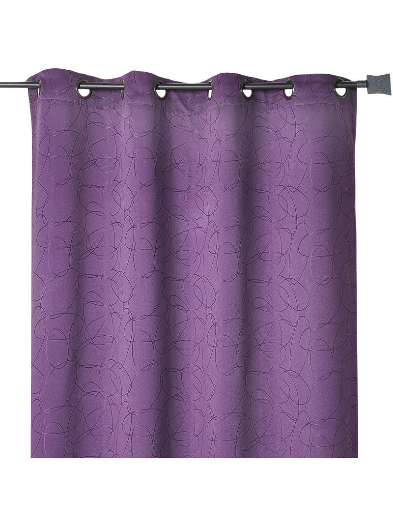 Tenda jacquard geometrica con occhielli Viola - Kiabi
