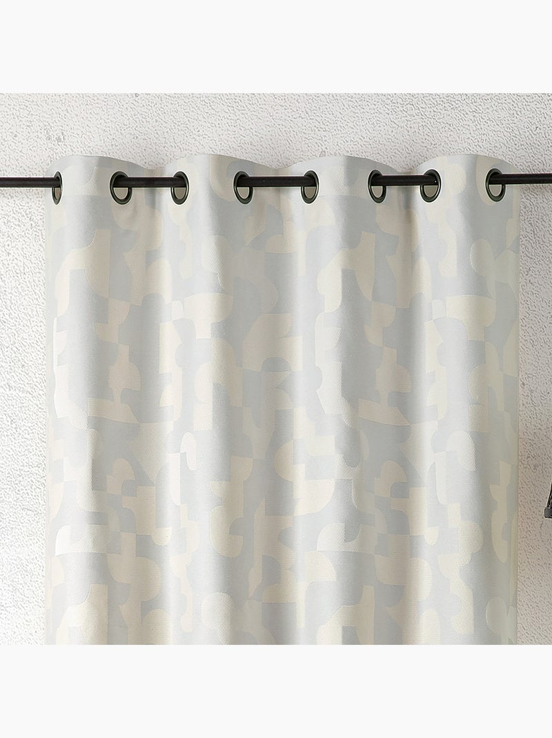 Tenda jacquard geometrica dalla texture retrò Ecru - Kiabi