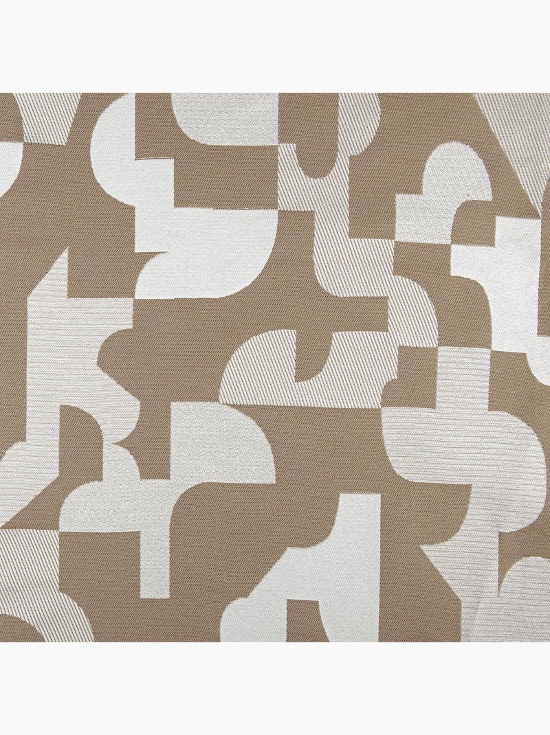 Tenda jacquard geometrica dalla texture retrò Tortora - Kiabi