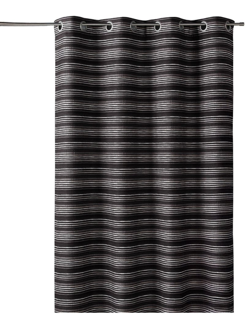 Tenda jacquard isolante a strisce sottili Nero - Kiabi