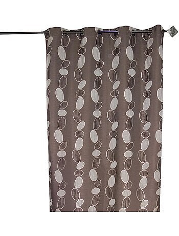 Tenda jacquard marrone con ciottoli