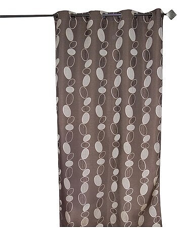 Tenda jacquard marrone con ciottoli