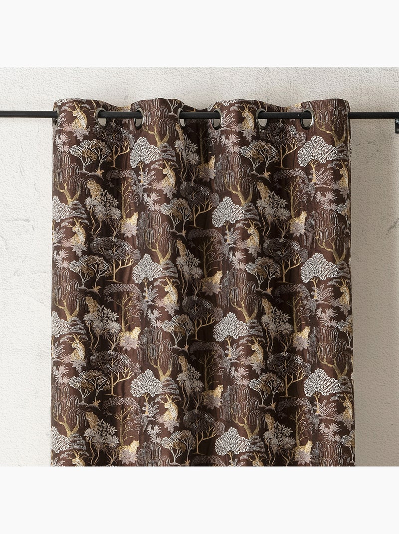Tenda jacquard oscurante motivo tigre giapponese, elegante ed esotica Marrone - Kiabi