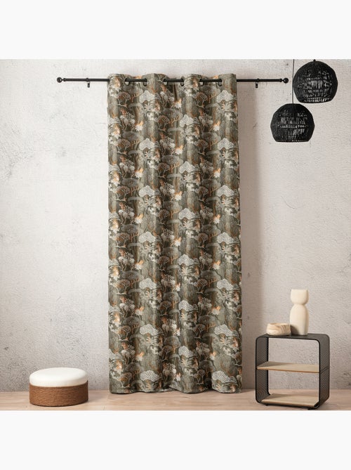 Tenda jacquard oscurante motivo tigre giapponese, elegante ed esotica - Kiabi