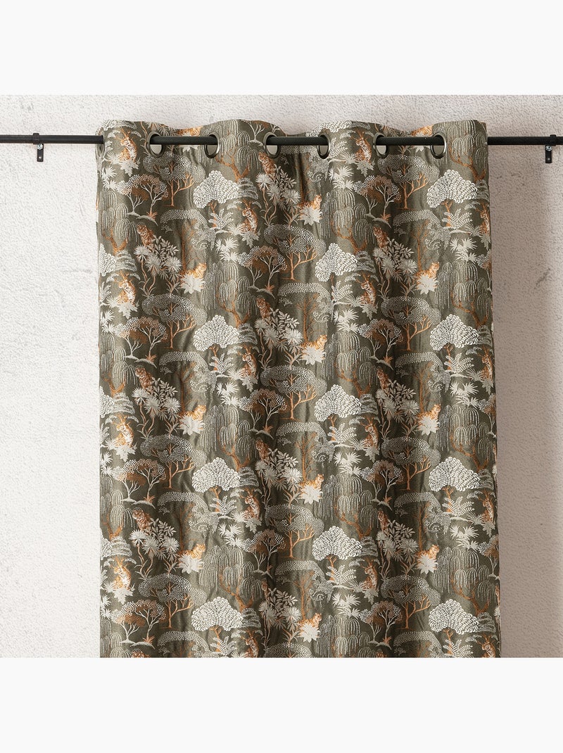 Tenda jacquard oscurante motivo tigre giapponese, elegante ed esotica Verde - Kiabi