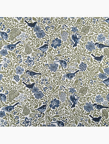 Tenda jacquard policotone a motivi floreali e uccelli, 8 occhielli