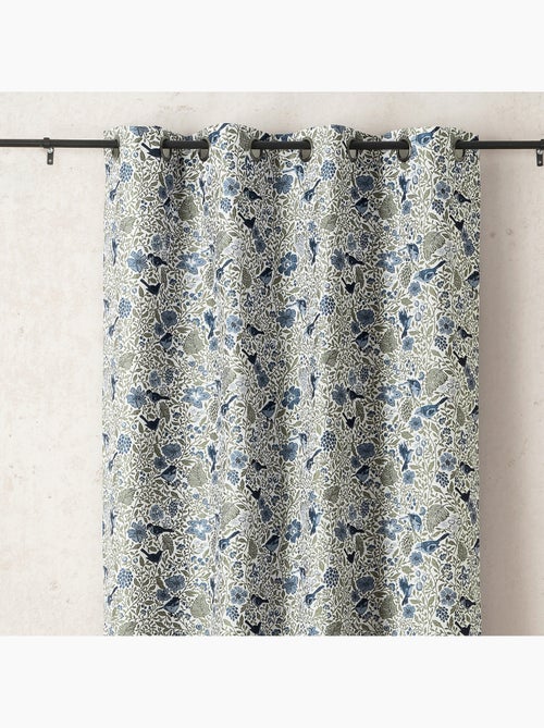 Tenda jacquard policotone a motivi floreali e uccelli, 8 occhielli - Kiabi