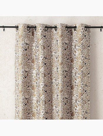 Tenda jacquard policotone a motivi floreali e uccelli, 8 occhielli