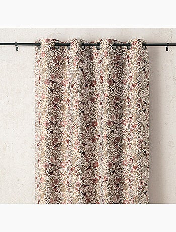 Tenda jacquard policotone a motivi floreali e uccelli, 8 occhielli