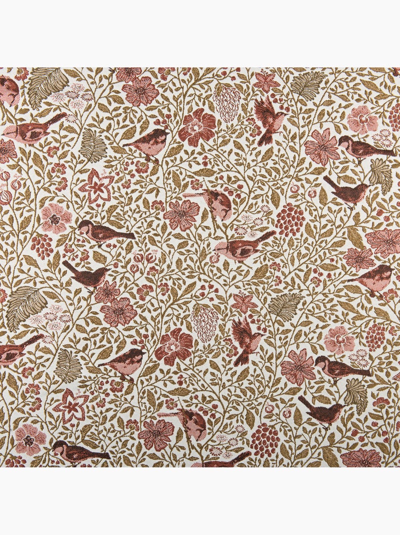 Tenda jacquard policotone a motivi floreali e uccelli, 8 occhielli Rosa - Kiabi