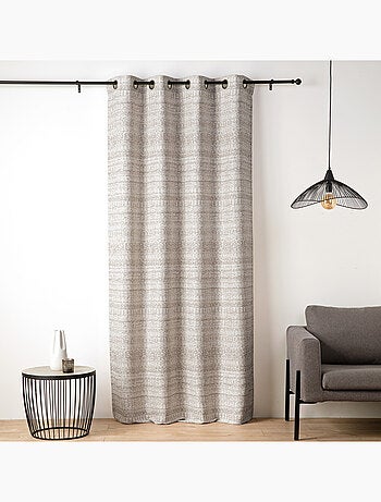 Tenda jacquard testurizzata d'ispirazione minerale con occhielli