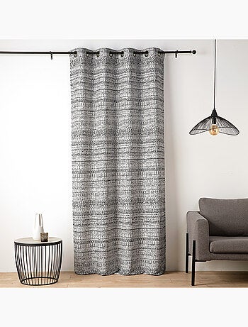 Tenda jacquard testurizzata d'ispirazione minerale con occhielli