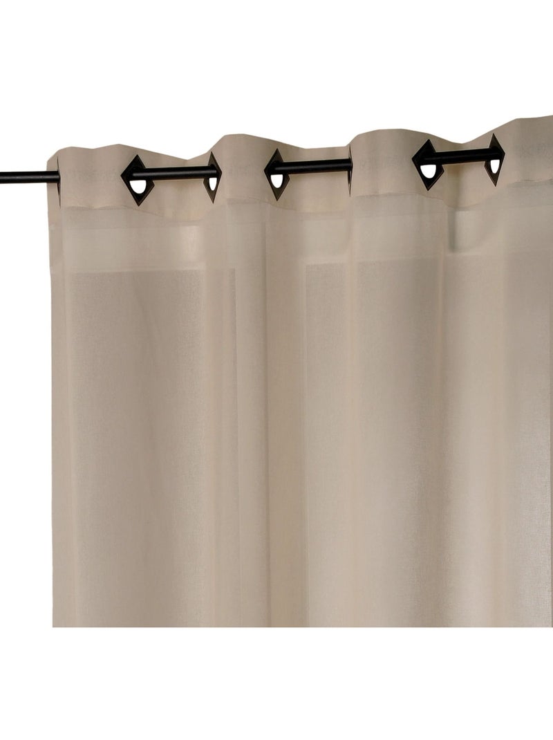 Tenda leggera a tinta unita con occhielli quadrati Beige - Kiabi