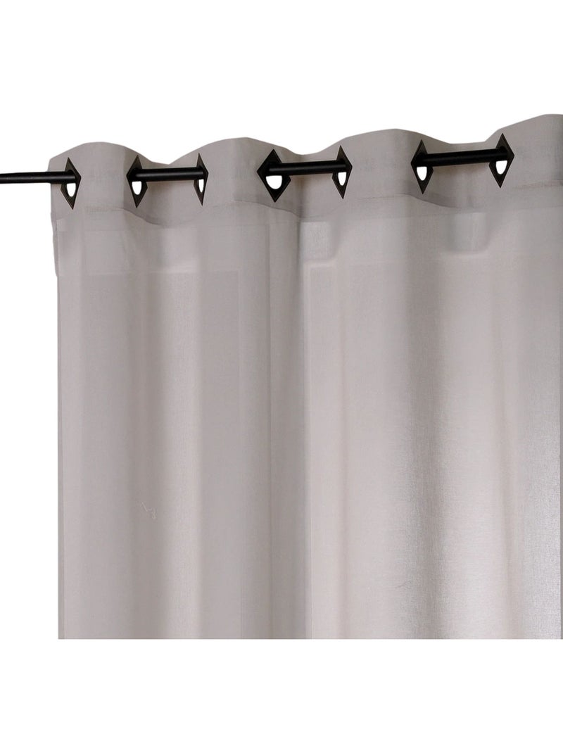 Tenda leggera a tinta unita con occhielli quadrati Grigio chiaro - Kiabi